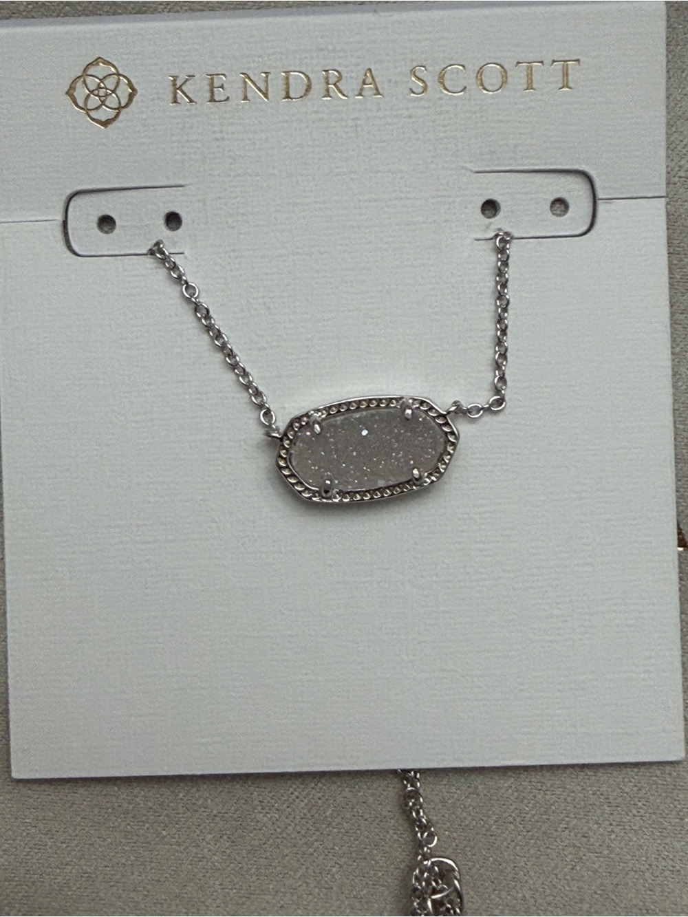 Kendra Scott Silver Drusy Elisa Necklace - White